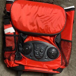 DBEST products Ultra Compact Cooler Smart Cart, Red Insulated Collapsible Rollin